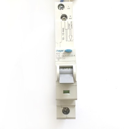 Hager ADC110 C10 10A 10 Amp 30mA RCBO Circuit Breaker Type AC
